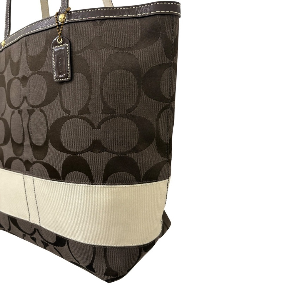 Coach 10125 Vintage Reversible Tote Brown and Cream Pre Owned Rare - Picture 3 of 16